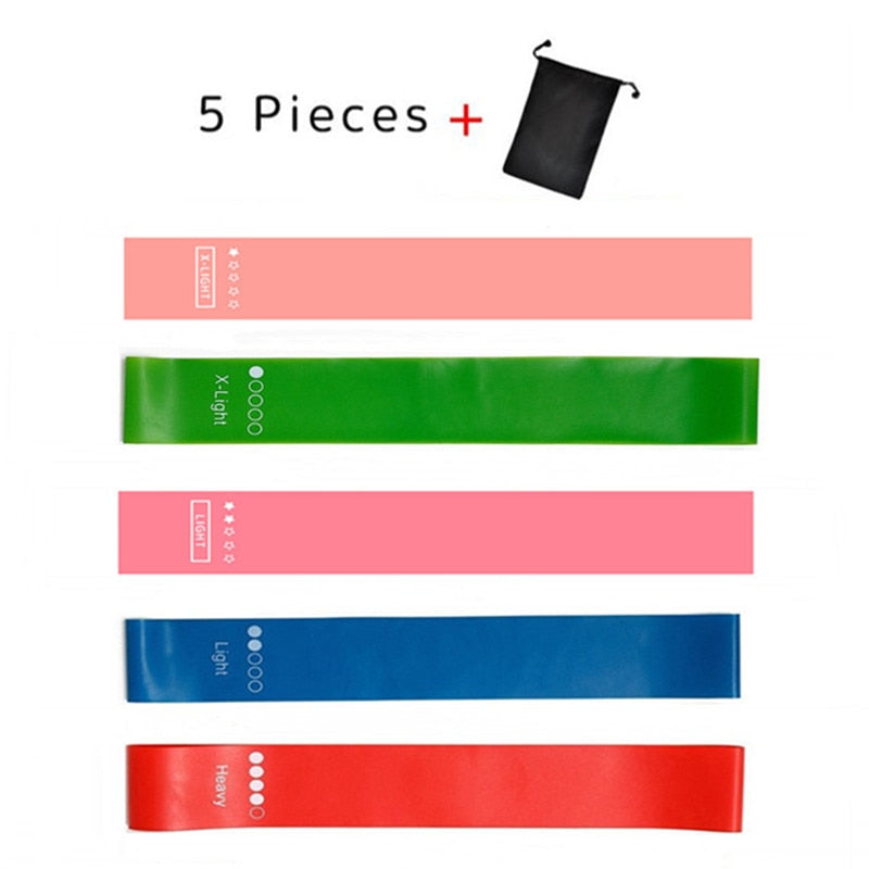 5 Pieces Set Elastic Resistance Bands Fitness Equipment