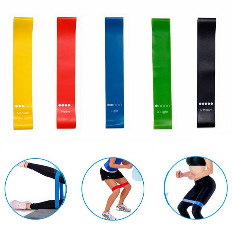 5 Pieces Set Elastic Resistance Bands Fitness Equipment