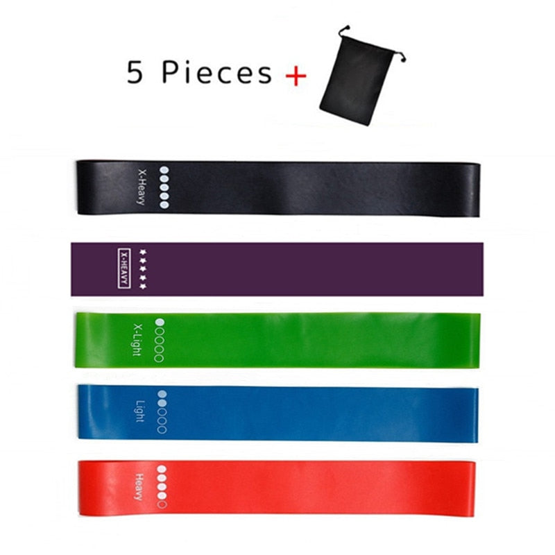 5 Pieces Set Elastic Resistance Bands Fitness Equipment