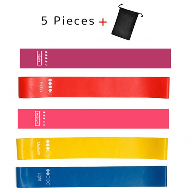 5 Pieces Set Elastic Resistance Bands Fitness Equipment